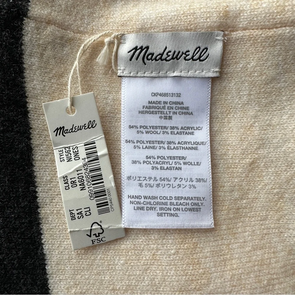 NWT Madewell Pom Pom Wool Blend Beanie Adult OS